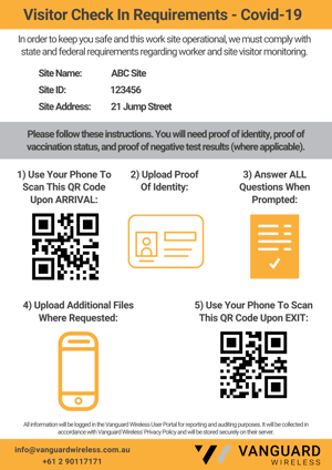 COVID Site Check In Process - Flyer